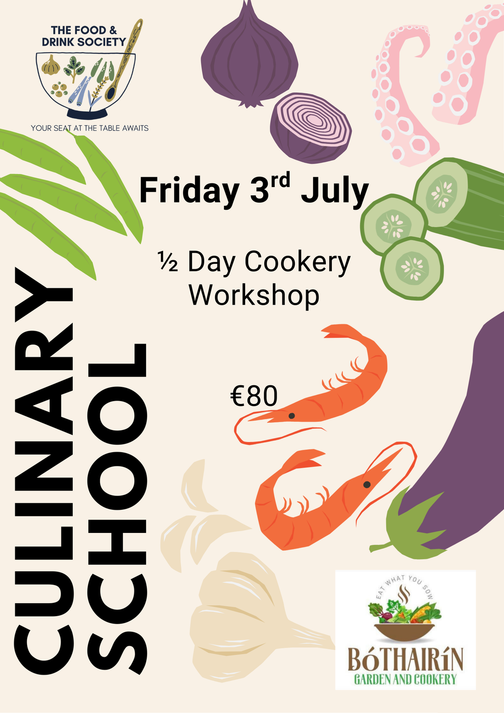 Bothairin  1/2 day Cookery Workshop with Wine Pairing