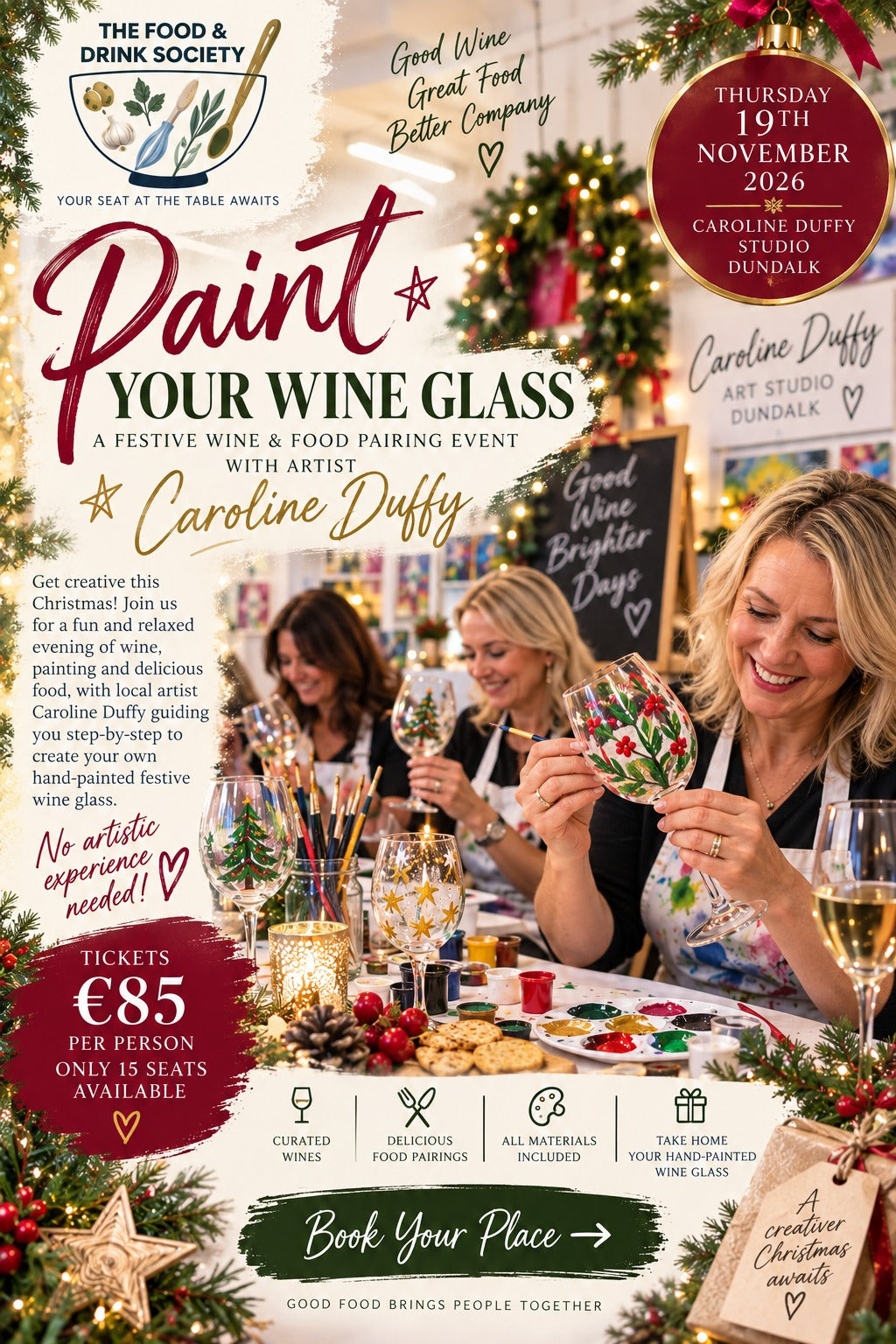 Festive Wine Glass Painting with Caroline Duffy  19th November 2026